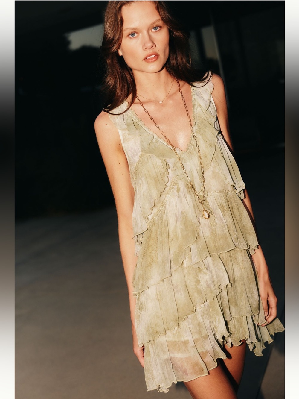 Anthropologie Layered Ruffle Mini Dress - Sz S
